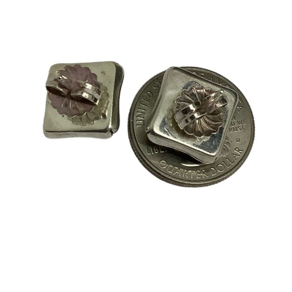 John Hardy sterling silver basket weave stud earrings - Picture 6 of 6